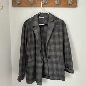 12th Tribe Plaid Boyfriend Blazer - lightly worn - size S/M